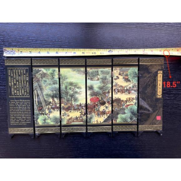 6 panel folding screen, Chinese Symphonic Picture Riverside Scene - Picture 11 of 15